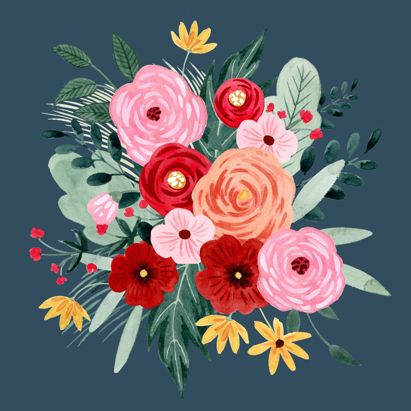 Sweet Hearts Bouquet I by Grace Popp - Wrapped Canvas Painting, 122cm H x 122cm W