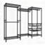 Portant à vêtements robuste, support à vêtements autoportant avec 4 tringles de suspension et 2 paniers en fil métallique, support à vêtements de grande taille avec tablettes réglables en fil métallique, l 68,5 po x P 17,1 po x H 76,4 po, noir
