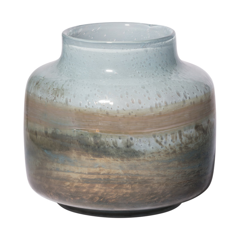 Vase carré en verre bleu Defranco, H 9,4 po x l 10,1 po x P 10,1 po