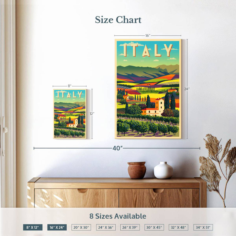 Affiche Alvord, Italie, H 12 po x l 8 po