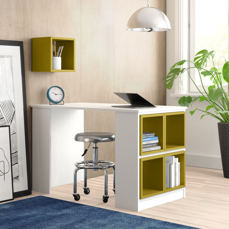 Brookeville Computer Desk, Yellow/White