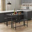 Ensemble de salle à manger industriel noir mat avec bancs escamotables, sièges 4, table rectangulaire en panneau de particules, L 43,3 po x l 23,6 po x H 29,9 po