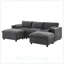 Canapé modulaire modulaire en chenille en U avec poches de rangement et repose-pieds mobile, parfait pour les espaces de vie modernes et confortables.-129410536