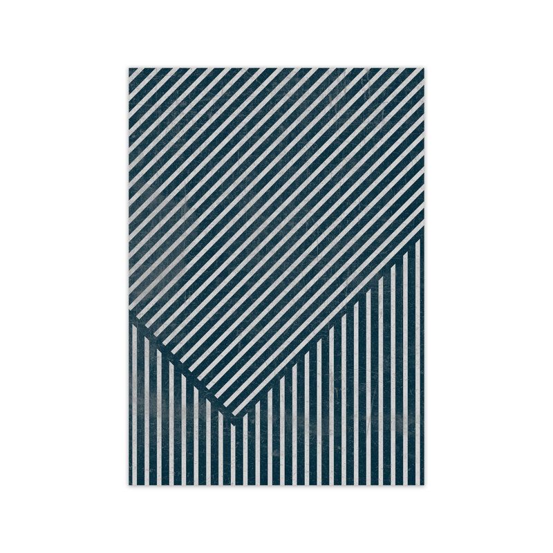 Navy Blue Abstract B - Print, 30cm H x 21cm W x 1cm D, No Frame