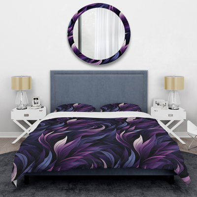 Shadowed Elegance Moody Patterns I - Abstract Duvet Cover Set - Microfiber Polyester
