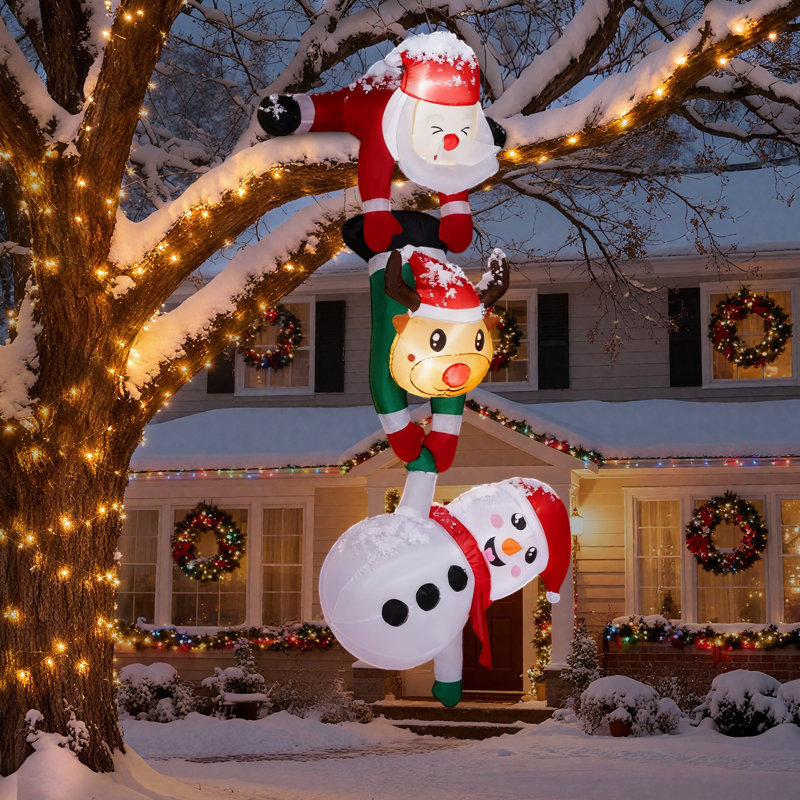Décoration de Noël gonflable suspendue père Noël 7,5 pi