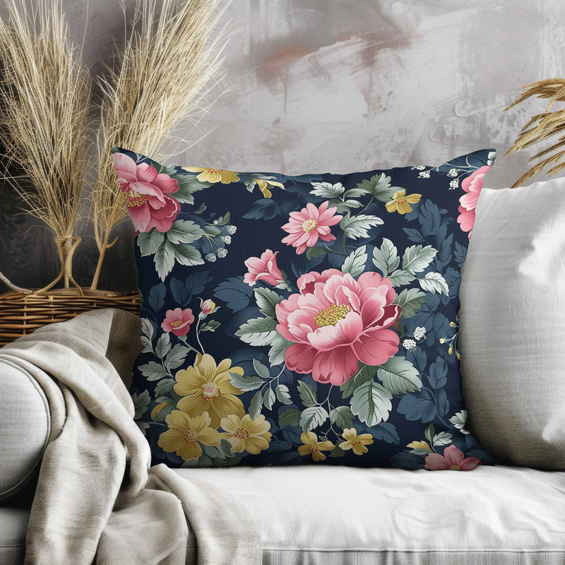 Coussin en faux suède English Twilight, Blue, Carré 26 po