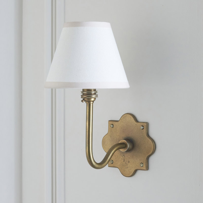 Steel Armed Sconce, Beige