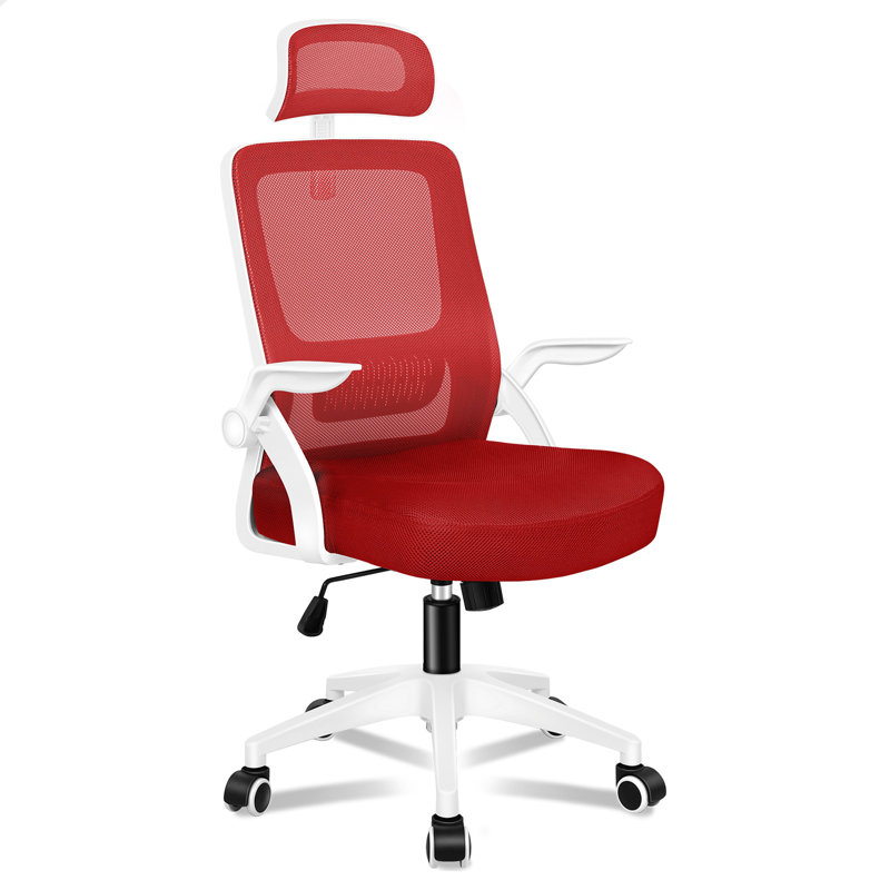 Office Chair with Headrest, Red