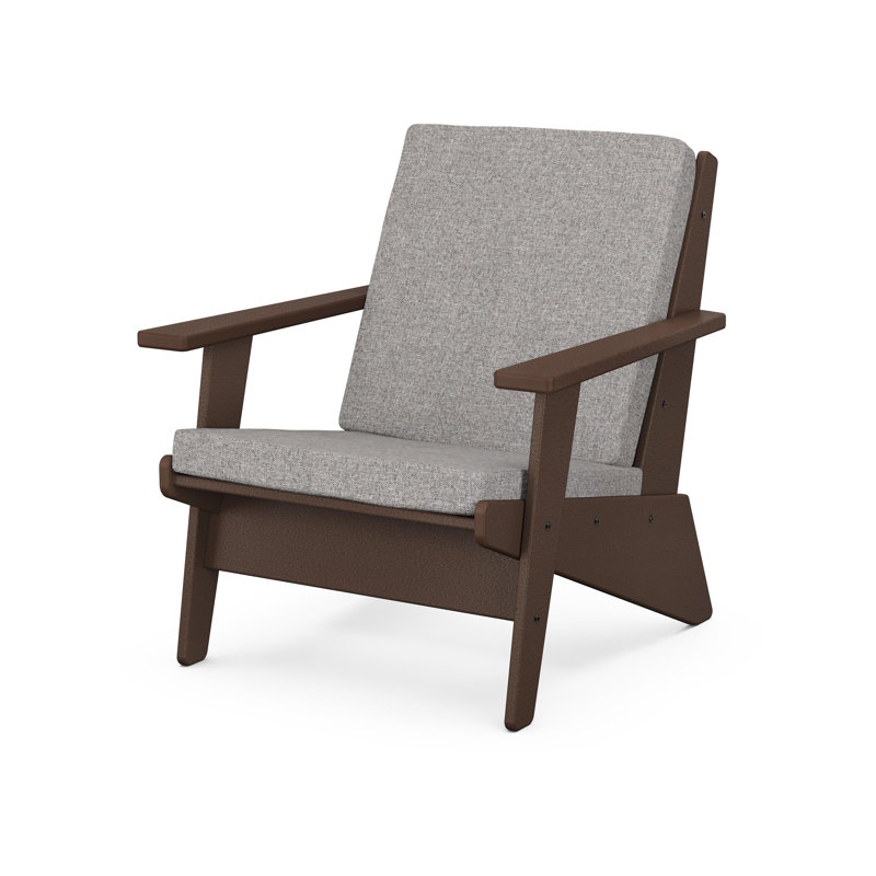 Riviera Modern Lounge Chair, Mahogany, Natural