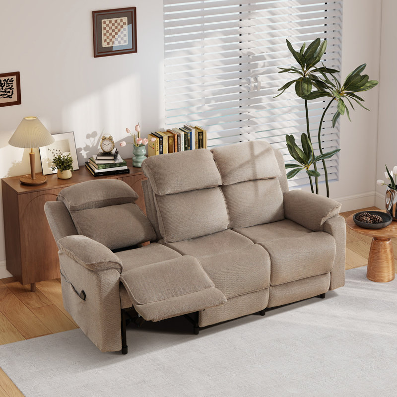 Canapé inclinable électrique de 78,74 po de largeur avec télécommande, inclinable double et 4 pieds stables (ensemble de 2)