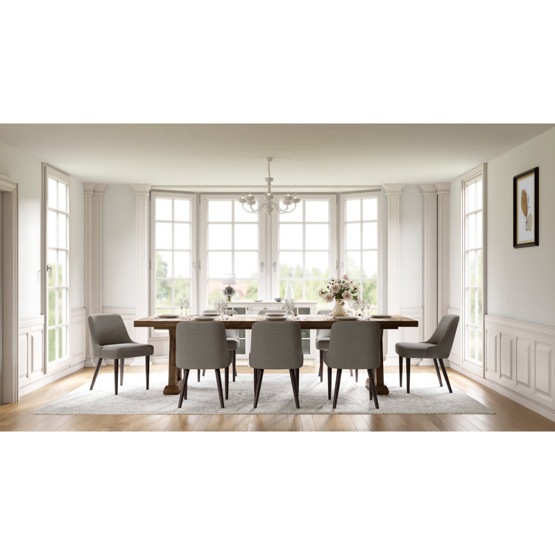Chaise d'appoint rembourrée en bois massif Bremment, Brouillard gris