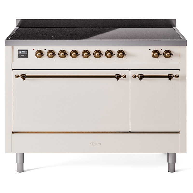 ILVE Nostalgie II 48 in Induction Range, Antique White/Bronze