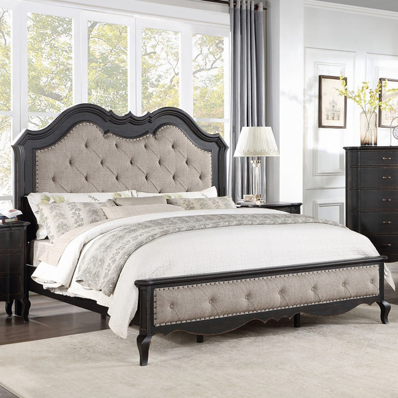 Lit tapissier standard Scherrie, Grand