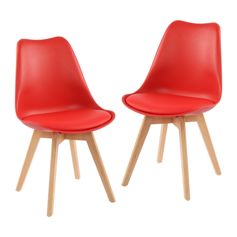 Chaise d'appoint rembourrée Pascal, Rouge