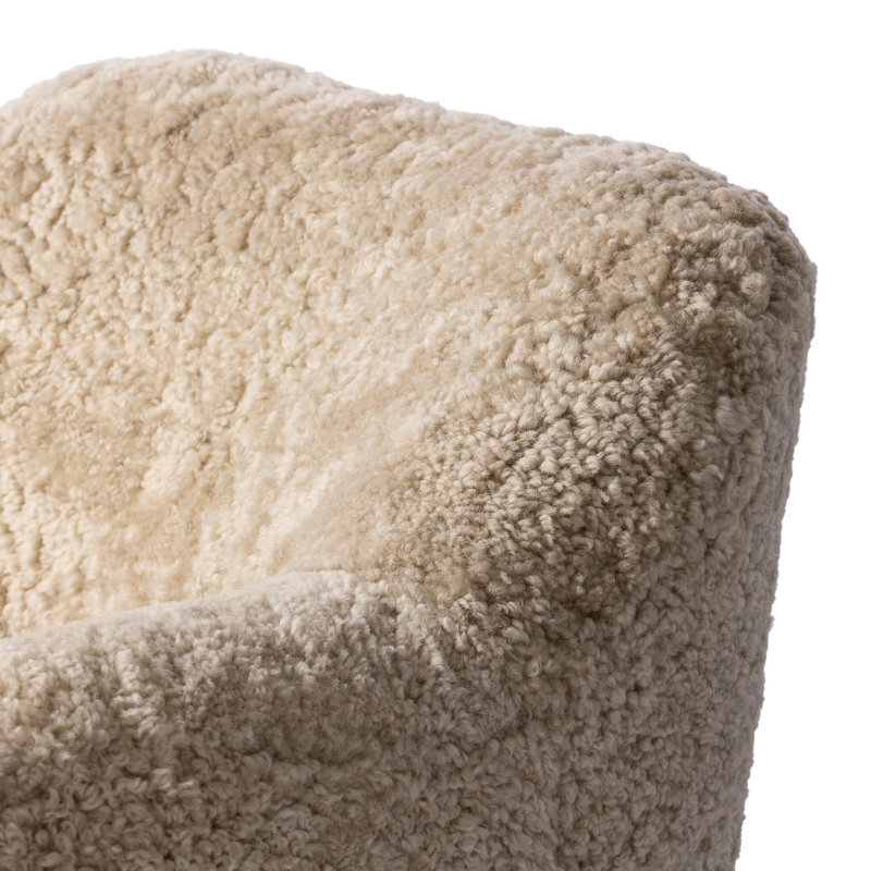 Julius Swivel Chair, Beige Shearling Genuine Fur