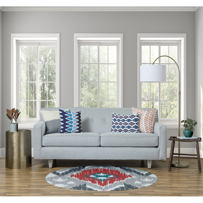 Chenille Ikat Indoor Rug, Round 5'