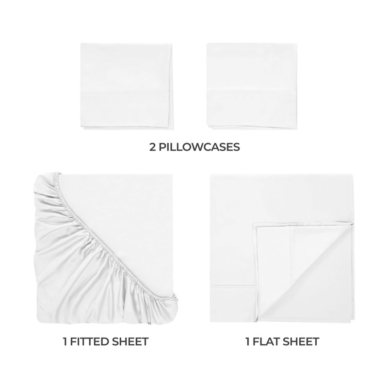 Superior White Egyptian Cotton 400 Thread Count Queen Sheet Set