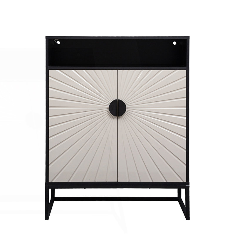Rangement à chaussures à 5 niveaux, armoire à chaussures avec portes, range-chaussures moderne