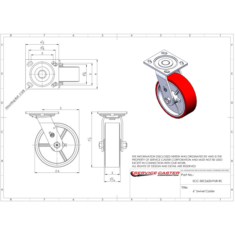 Ensemble de roulettes en poly 4 pièces avec roulement à rouleaux et verrou pivotant 4 pièces