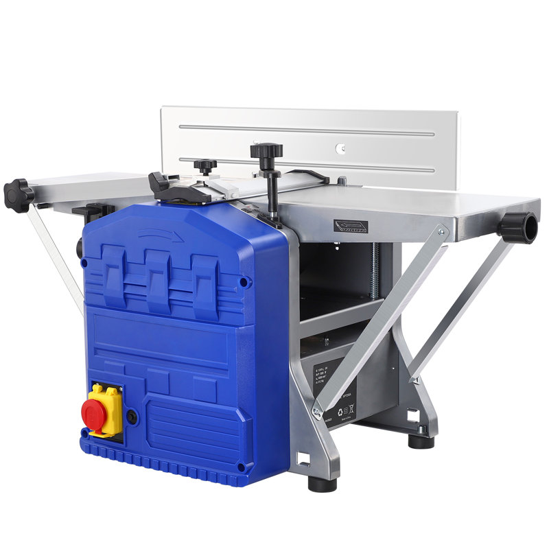Rabot électrique électrique, raboteuse à bois à double fonction, travail à faible bruit et faible poussière, raboteuse d'épaisseur de table de travail pour bois franc résineux rabotant et outil de travail du bois 1250W 9,8 x 8,3 x 14