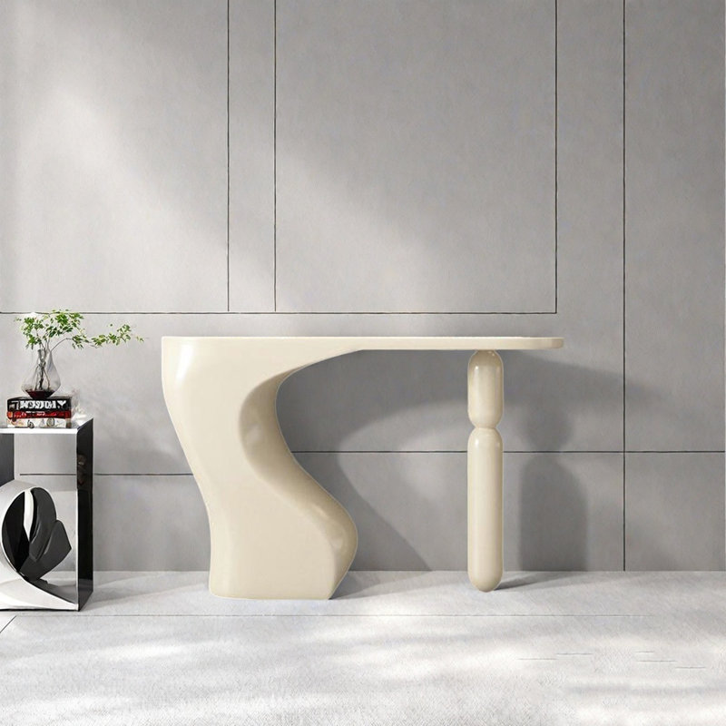 Console de style moderne et minimaliste, H 35,43 po x l 47,24 po x P 15,75 po, Kaki