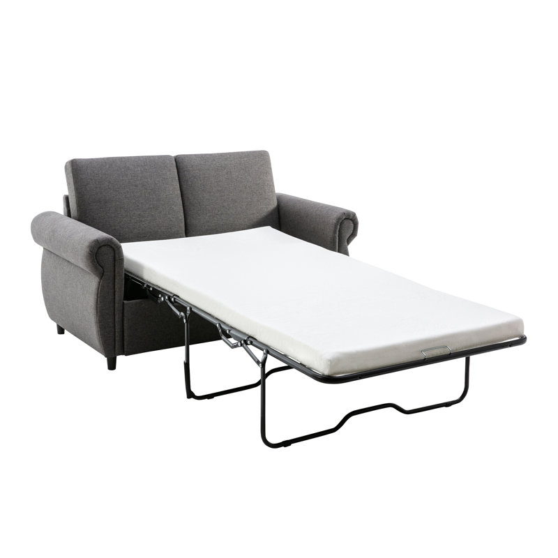 Causeuse-lit polyvalente escamotable avec matelas mémoire et ports USB, idéale pour accueillir des invités et se détendre dans des espaces de vie