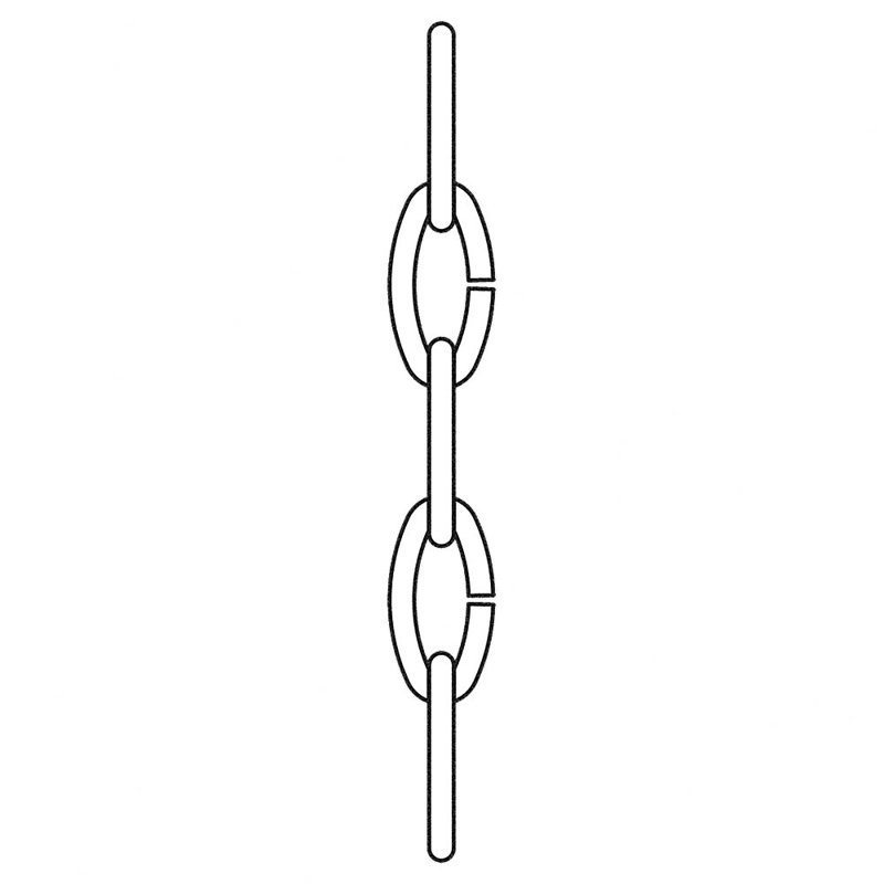 Chaîne de suspension ou de lustre 72 "avec maillons circulaires Brochu, Sienne brûlée