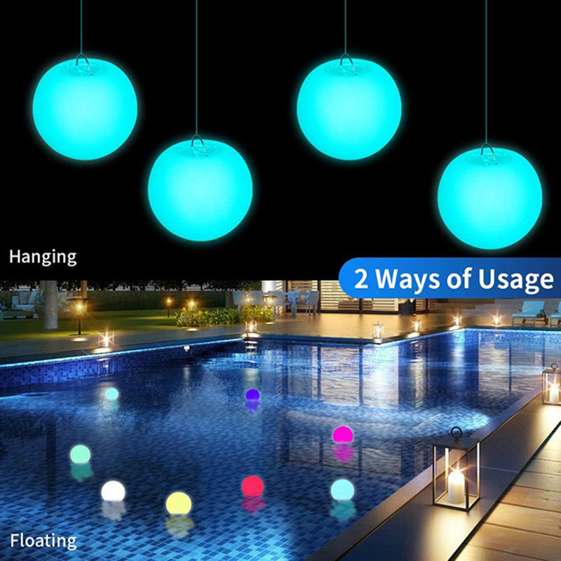4Pcs Floating Pool Light with Remote 16 RGB Colour Changing IP68 Waterproof Battery Powered Outdoor