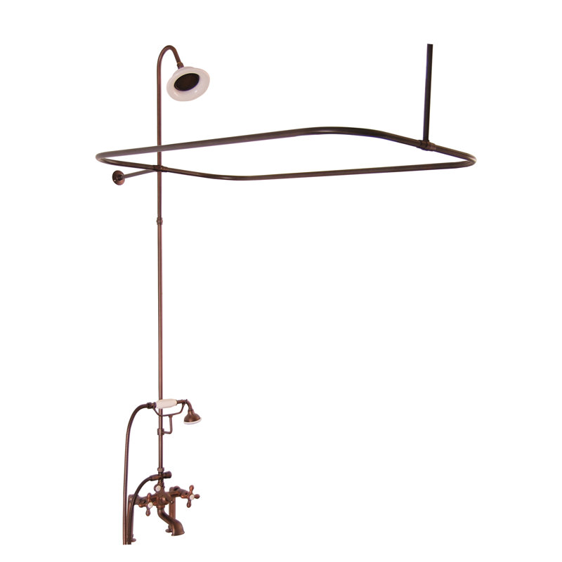 Icarus 60.75'' x 30.5'' Freestanding Soaking Cast Iron Bathtub with Faucet, Oil Rubbed Bronze