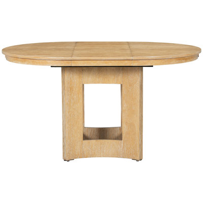 Farmhouse Extendable Round Dining Table with 16inch Removable Leaf for Small Places
