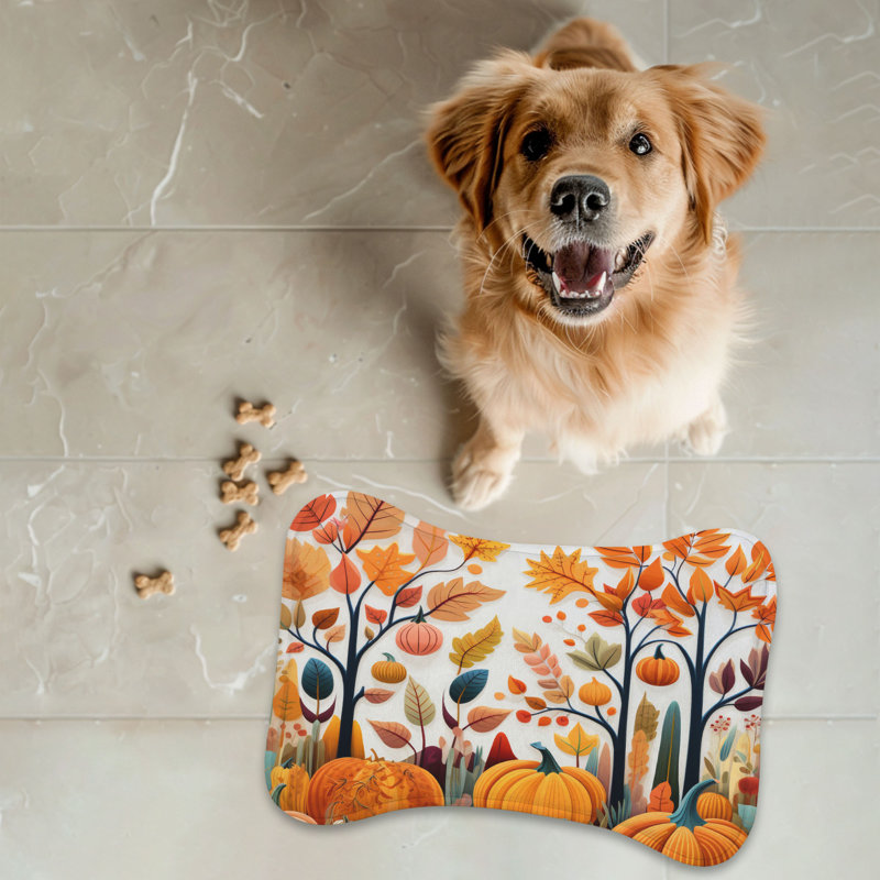 Autumn Setting - 1 Piece Bone Shape Feeding Mat