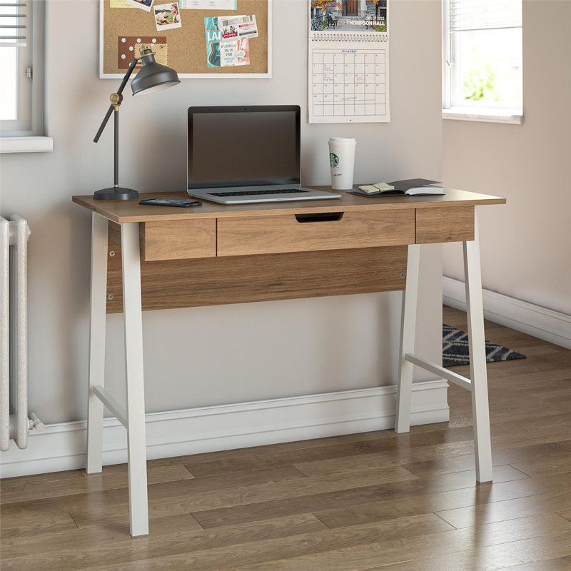 Chanet Writing Desk, Brown/White