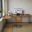 Bureau d'angle en bois massif, bureau en L en acrylique-130204967