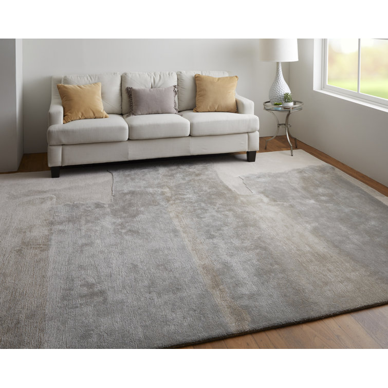 Ramiro Transitional Abstract, Ivory/Grey Area Rug