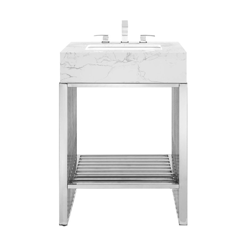 Modway Gridiron 24" Bathroom Vanity, Silver