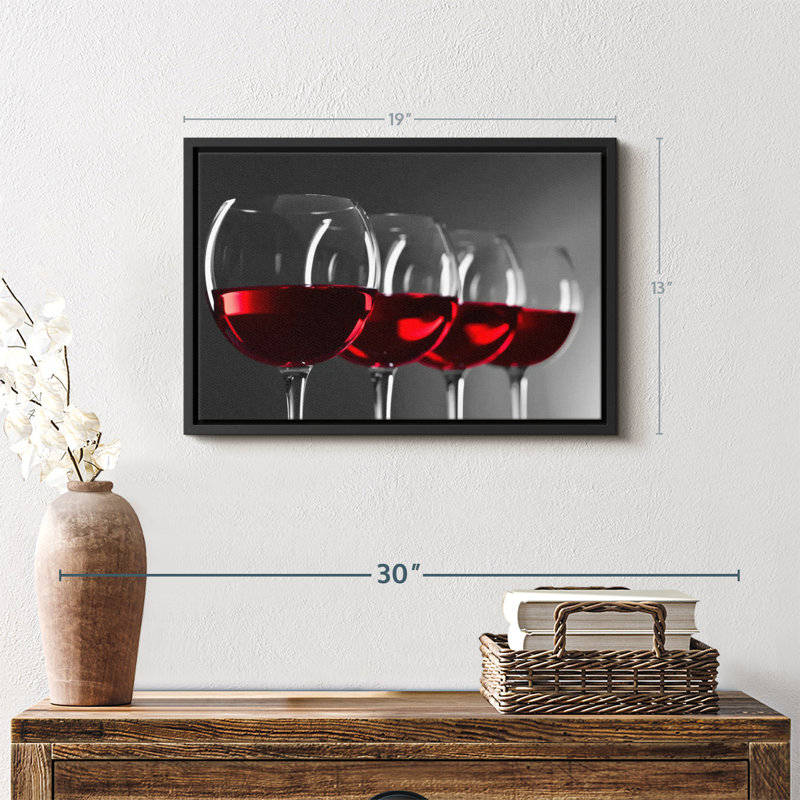 «Red Wine Row Wall Art», H 13 po x l 19 po
