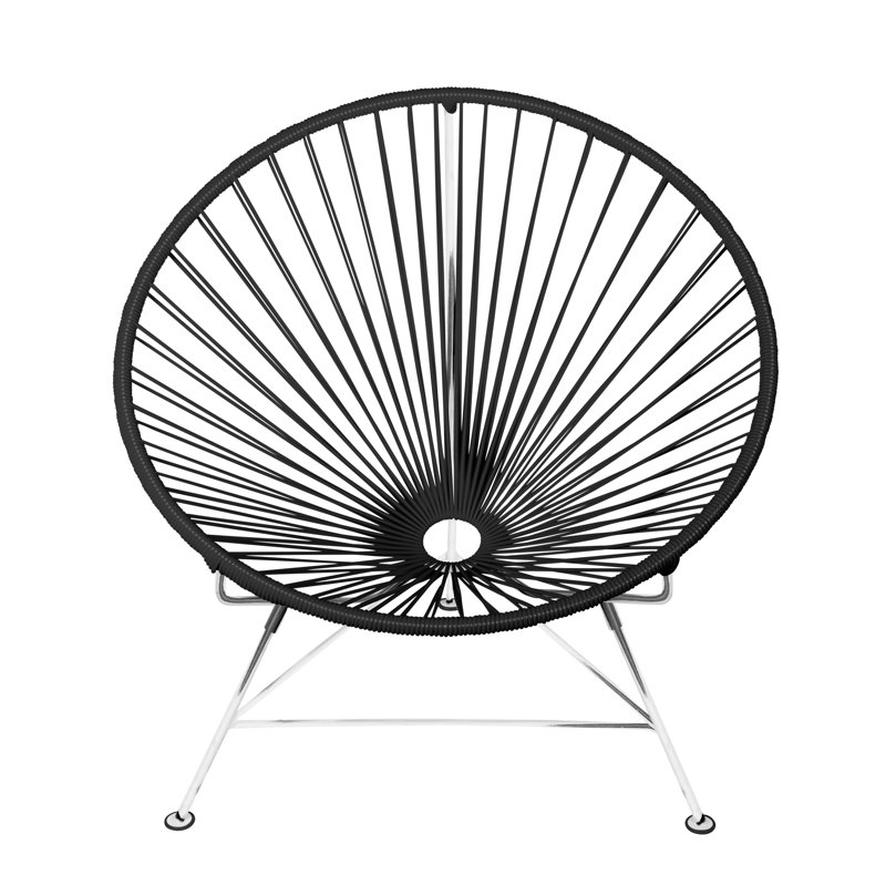 Innit Indoor Handmade Lounge Chair, Black/Chrome