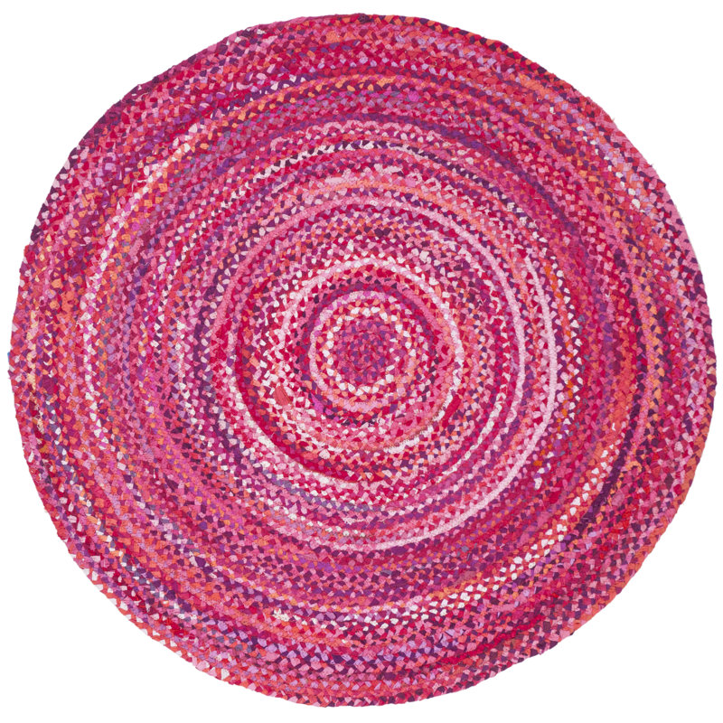 Cotton Hand Woven Area Rug, Round 122 cm