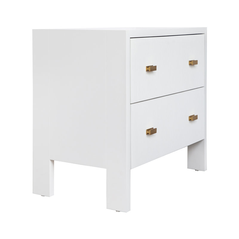 Andre Solid Wood End Table, Matte White