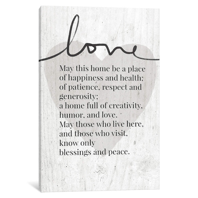Home Blessing Rustic by Linda Woods - Wrapped Canvas Giclee Art Print, 101.6 cm H x 66.04 cm W x 1.91 cm D