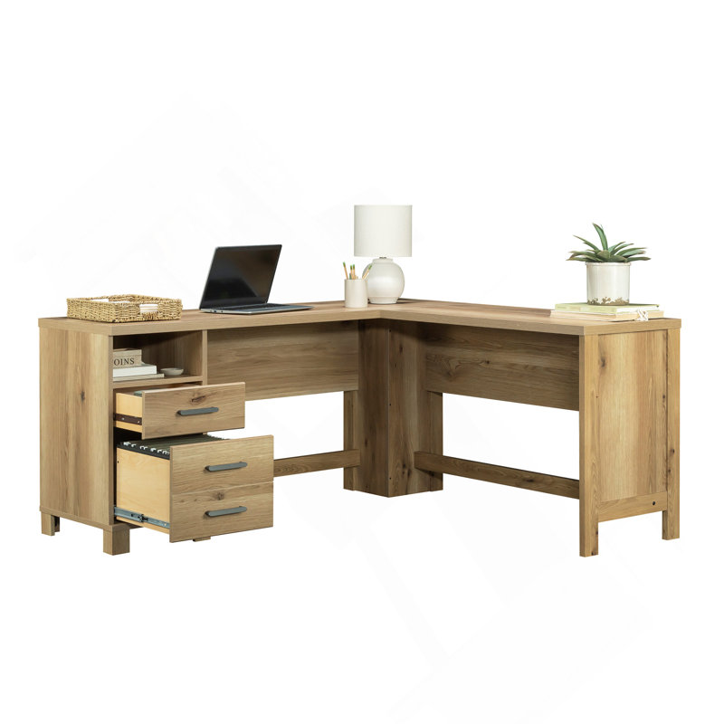 Bureau en L, finition brune