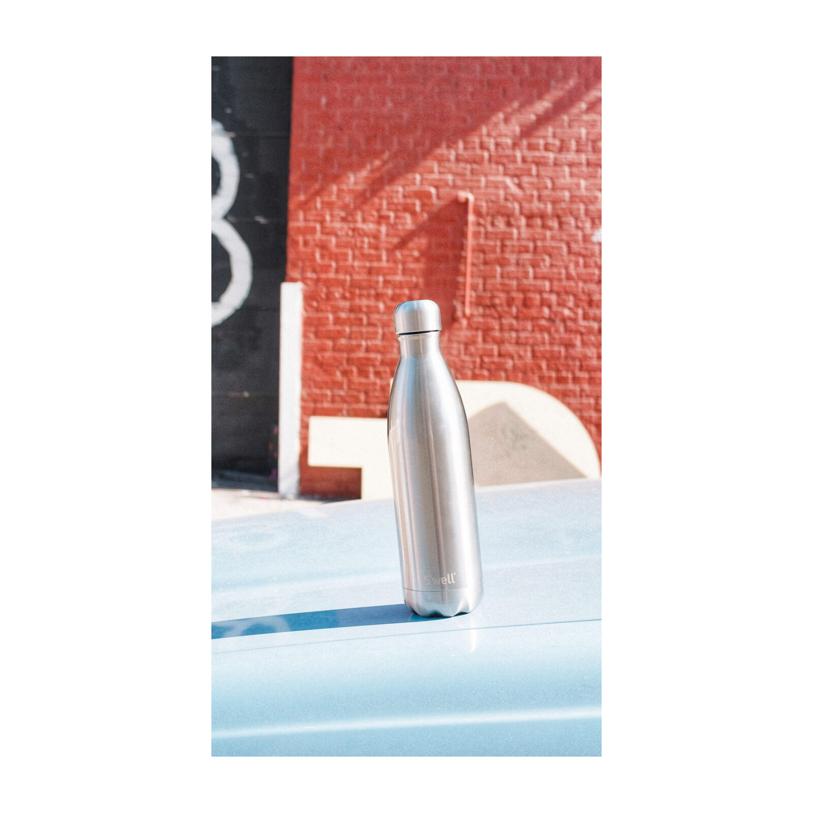 S'well Stainless Steel Triple-Layered Vacuum-Insulated Water Bottle, 17.oz, Silver