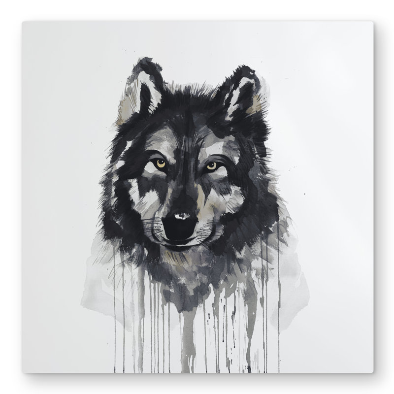Mysterious Wolve - Rustic Animals Metal Print for Home Decor