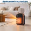Chauffage d'appoint en céramique 1500 W – Chauffage d'intérieur portatif avec 2 niveaux de chauffage, protection contre la surchauffe et arrêt automatique en cas de basculement, idéal pour la chambre, le bureau ou la résidence étudiante.