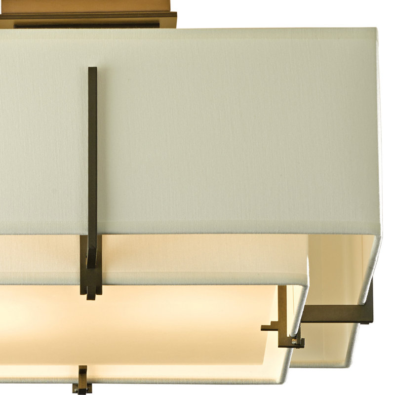 Exos 2 - Light Semi Flush Mount, Natural Anna, Dark Smoke