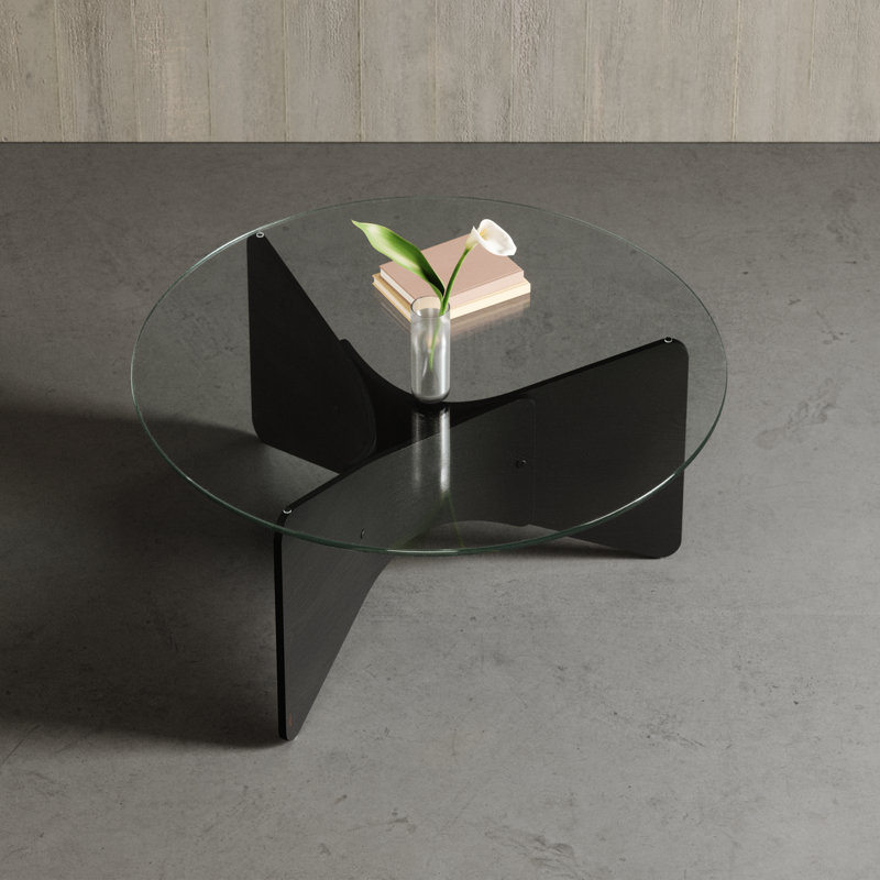 Glass Top Coffee Table, Black