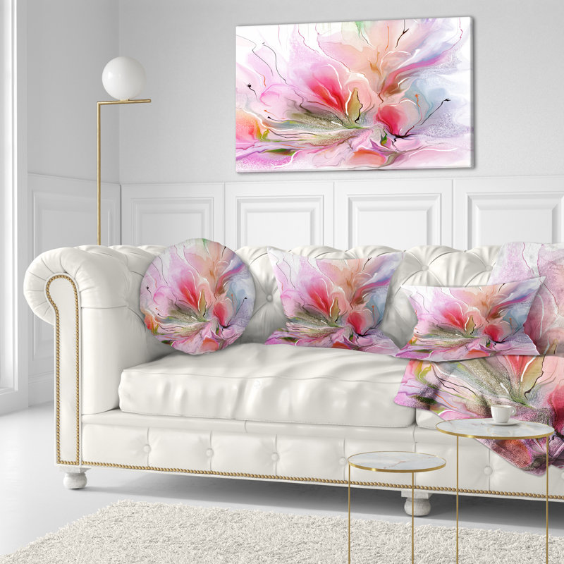 Coussin décoratif floral à motif peint