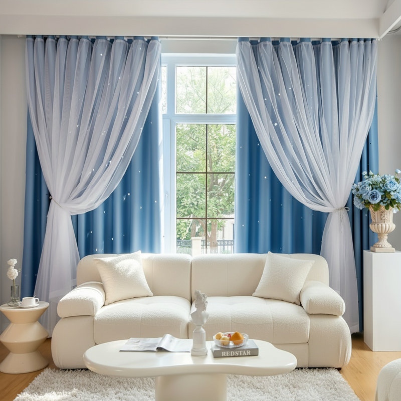Rideaux romantiques 2 panneaux 2 couches