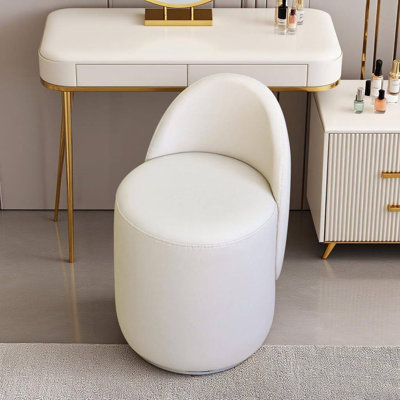 Tabouret de coiffeuse moderne pivotant à 360 ° avec dossier incurvé